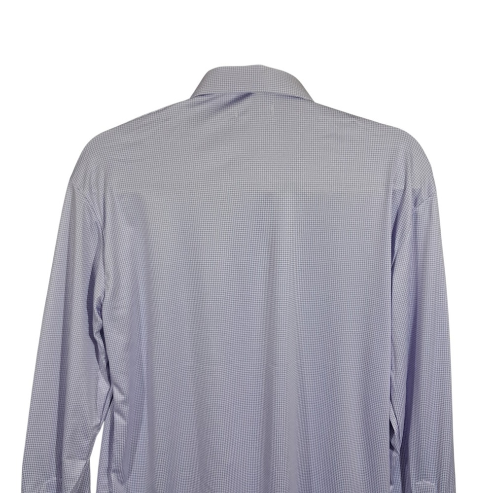 Collars & Co Quattro Flex Dress Shirt Long Sleeve Men Small Lavender Houndstooth - Picture 6 of 16